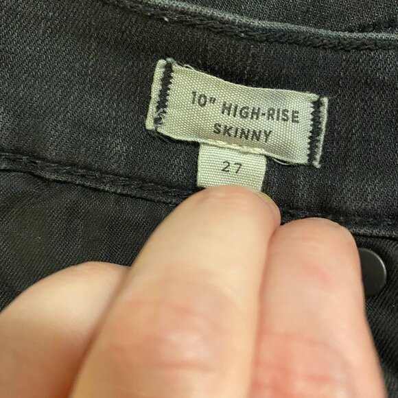 Madewell 10" High Rise Skinny Washed Black size 27 - Picture 3 of 8